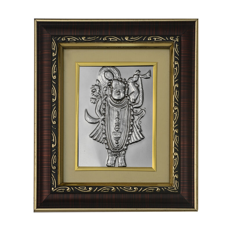 Shri Nath ji Photo Frames | Shri Nath ji Silver Plated Frame for Home Temple | God's & Goddesses Photoframes | Spiritual & Religious Frame