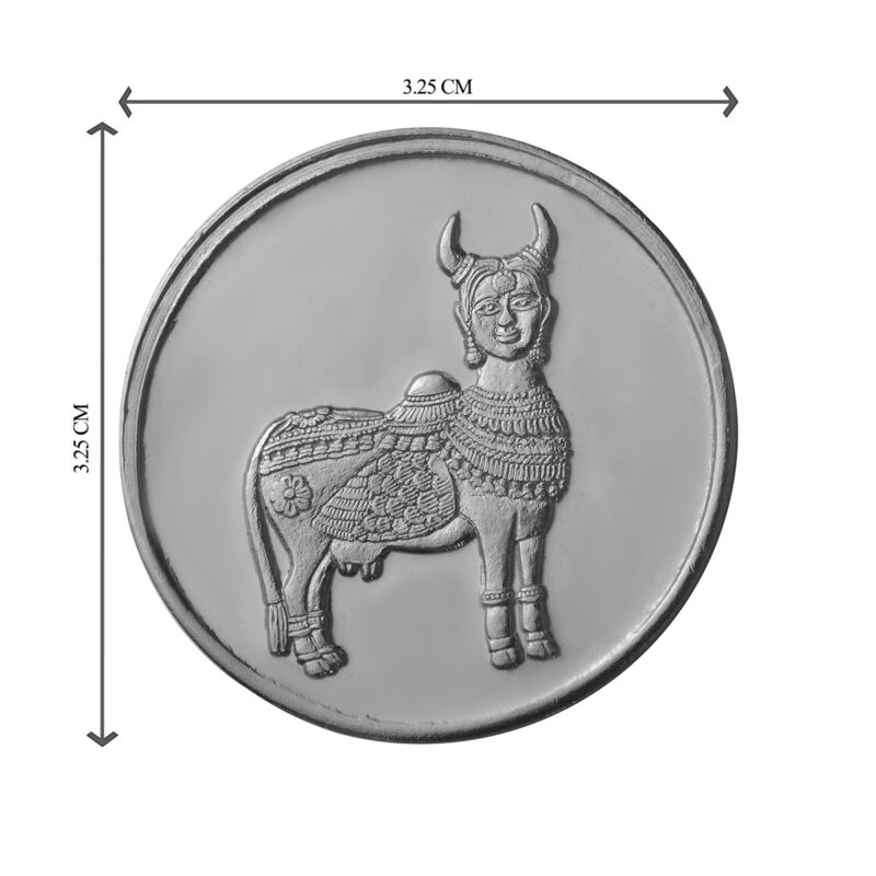 Kamdhenu Silver Plated Coin (Set of 7 Coins) | Kamdhenu  Coins | Religious Coins