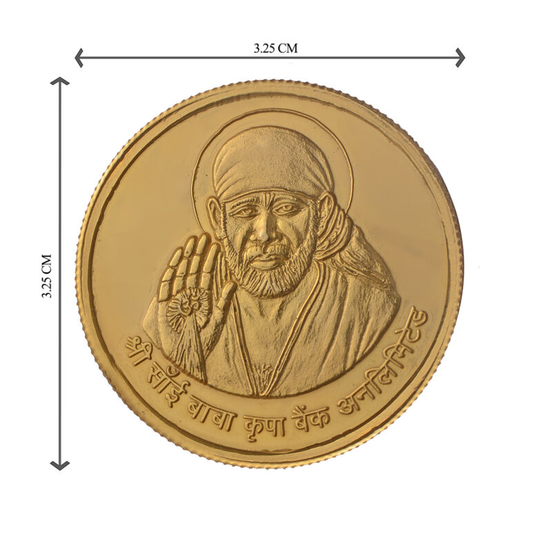 Sai Baba Gold Plated Coin (Set of 7 Coins) | Sai Baba Coins | Religious Coins