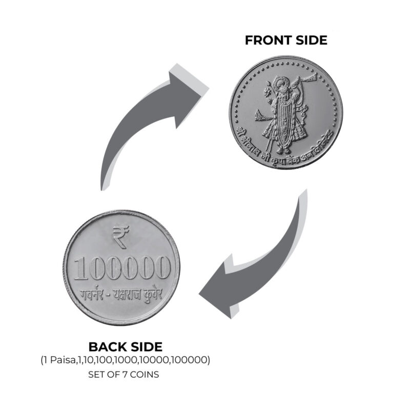 Shri Nath Ji Silver Plated Coins (Set of 7 Coins) | Shri Nath Ji Coins | Religious Coins