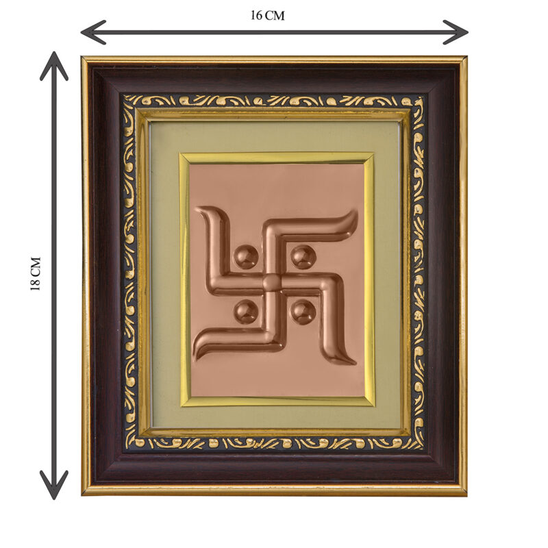 Swastik Copper Photo Frame | Good Omen | Subh Sakun | Shakun Sastra | Swastik