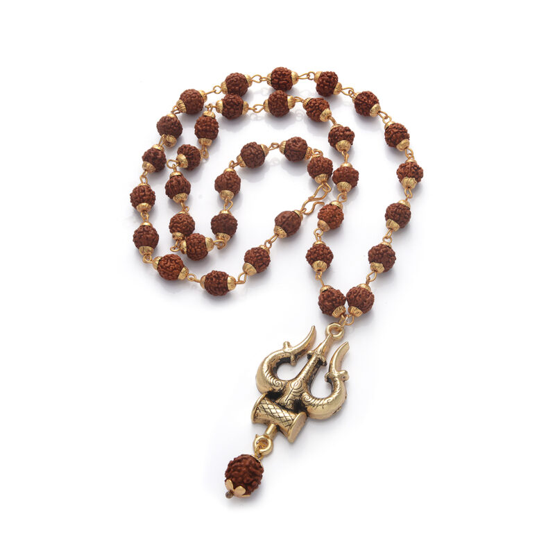 Shiva Trishul Damru Rudraksha Pendant, Rudraksha Mala - Religious Gift ...