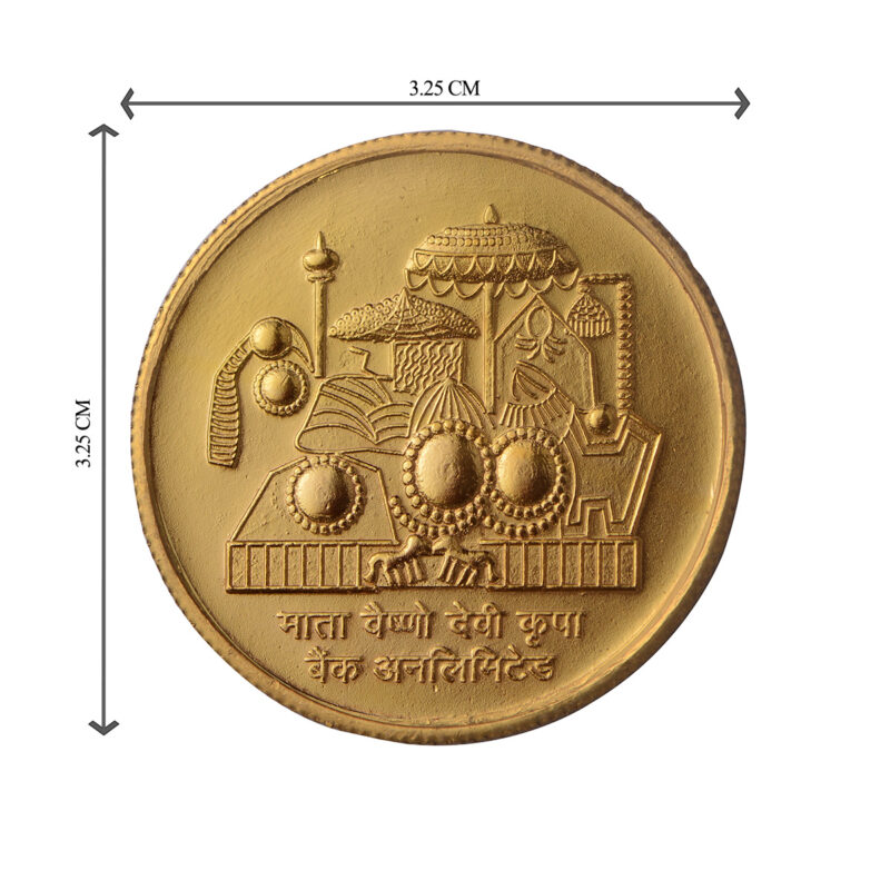 Vaishno Mata Gold Plated Coins (Set of 7 Coins) | Vaishno Devi Coin | Religious Coins