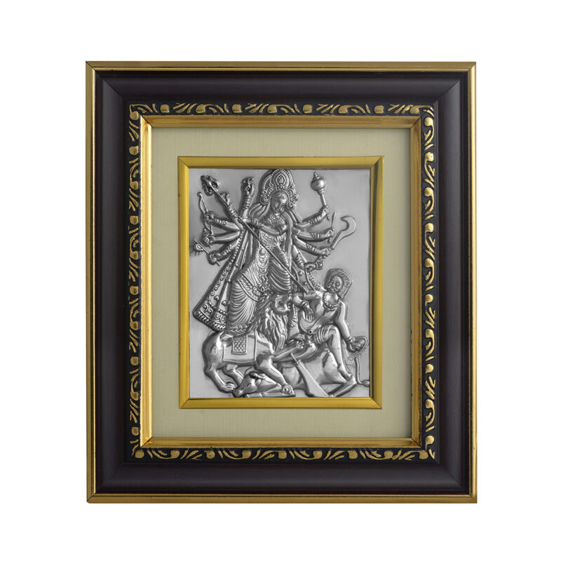 Mahishasur Mardini Silver Plated Photoframe