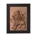 Durga Mata Copper Photo Frame for Car Dashboard