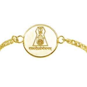 Jain Symbol Gold Plated Rakhi