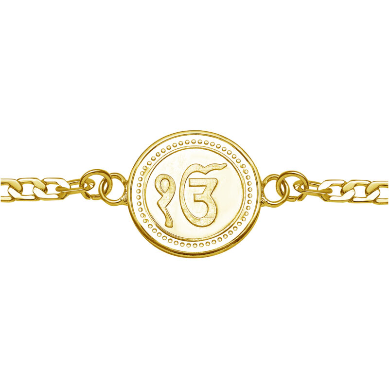 Pray Everyday Ek Omkar Gold Plated Bracelet for Men, Women, Boys and Girls