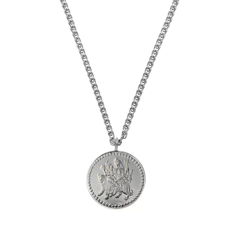 Pray Everyday Durga Mata Pendant, Pre-energize Silver Pendant for Ladies and Children