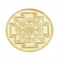 Laxmi Ji Gold Plated Coin with Sri Yantra/Shri Suktam in back (Pack of 2)