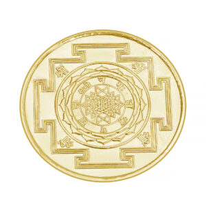 Laxmi Ji Gold Plated Coin with Sri Yantra/Shri Suktam in back (Pack of 2)