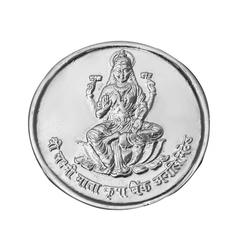 Laxmi Ji Silver Plated Coin with Sri Suktam (Pack of 2)
