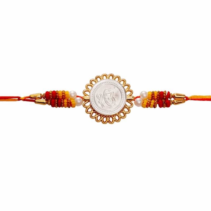 "Ek Onkar" Sikh Symbol (Silver Plated) Religious Rakhi