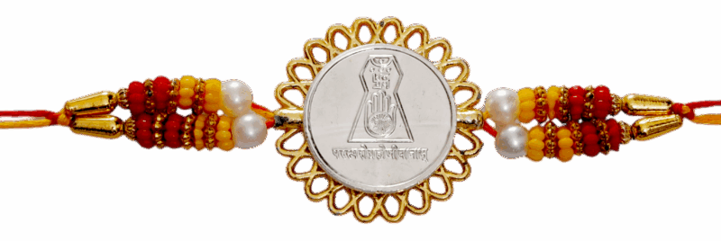 Jain Symbol (Silver Plated) Religious Rakhi
