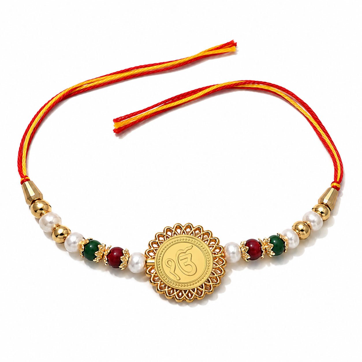 "Ek Onkar' Sikh Symbol (Golden Plated) Religious Rakhi