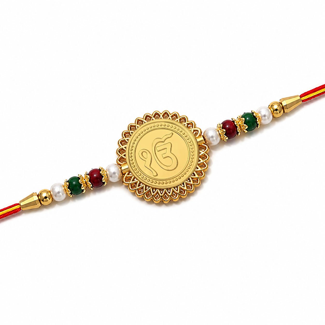 "Ek Onkar' Sikh Symbol (Golden Plated) Religious Rakhi