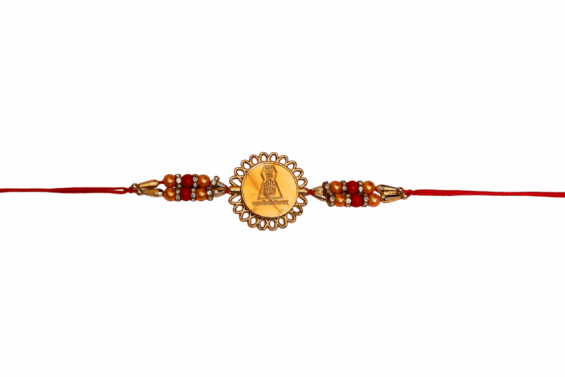 Ganesh Ji Laxmi Ji (Golden Plated) Religious Rakhi