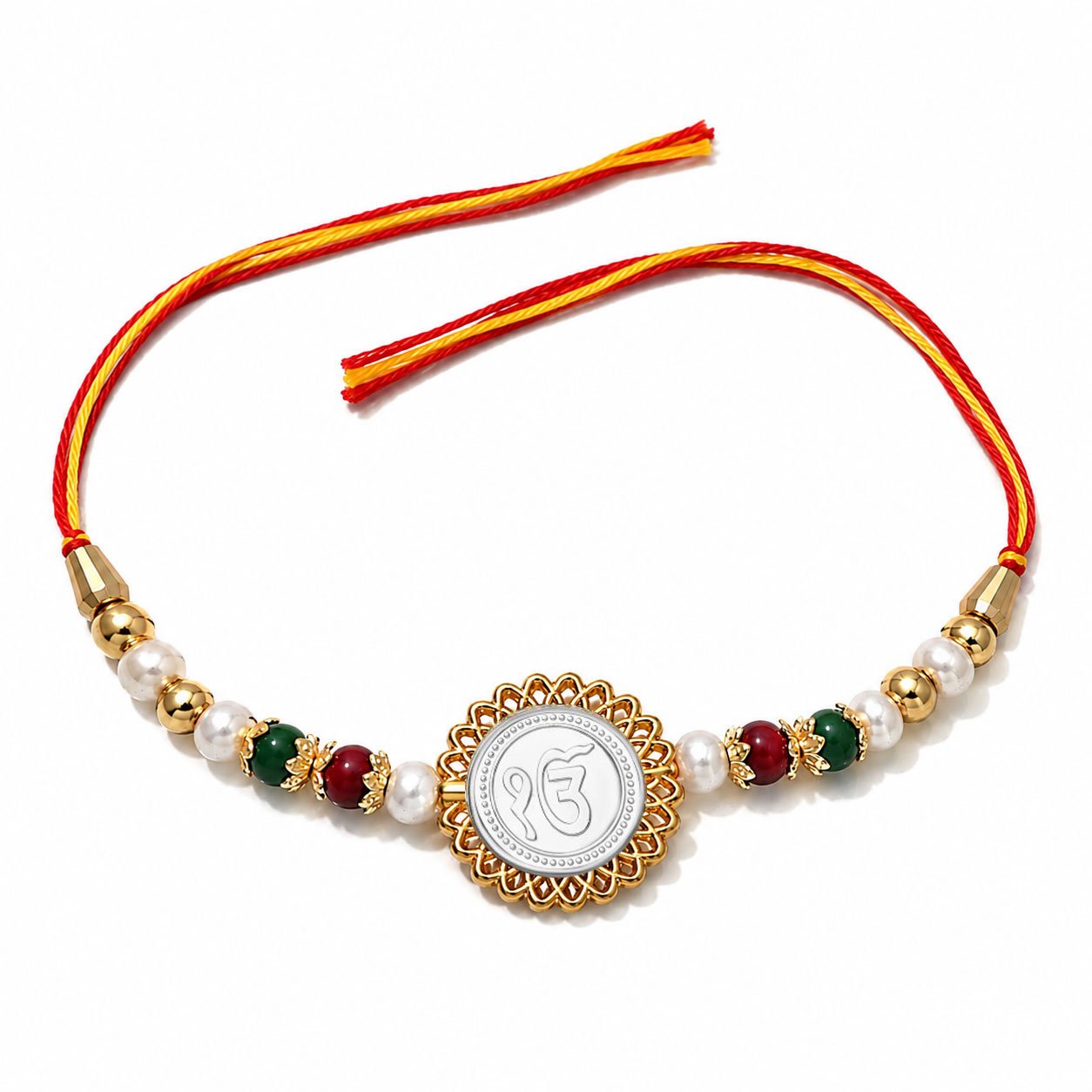 "Ek Onkar" Sikh Symbol (Silver Plated) Religious Rakhi