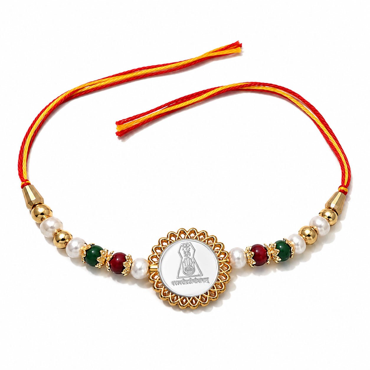 Jain Symbol (Silver Plated) Religious Rakhi