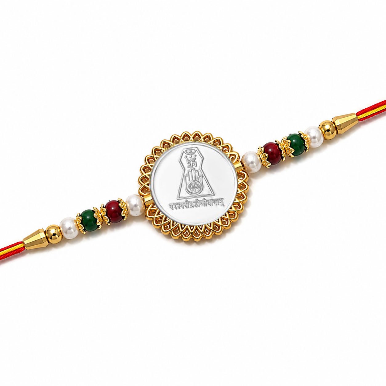 Jain Symbol (Silver Plated) Religious Rakhi