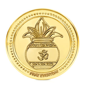 Gold Plated Kalash OM Coin symbolising prosperity and divine blessings