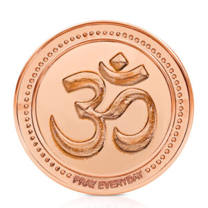 OM Copper Coin with embossed Om symbol for pooja and meditation