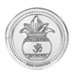 Kalash OM Silver Plated Coin symbolising prosperity and divine blessings