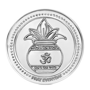 Kalash OM Silver Plated Coin symbolising prosperity and divine blessings