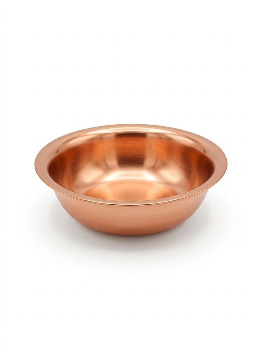 Pray Everyday Copper Deepak Diya | Traditional Copper Oil Lamp for Puja | Long Cotton Wick Diya for Home Temple, Daily Worship & Religious Rituals (SET OF 5 DEEPAK)