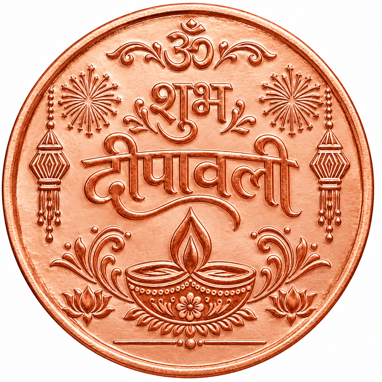Shubh Diwali Lakshmi Mata Copper Coin – Auspicious Diwali Gift | Pray Everyday (Pack of 2 Coins) (Copy)