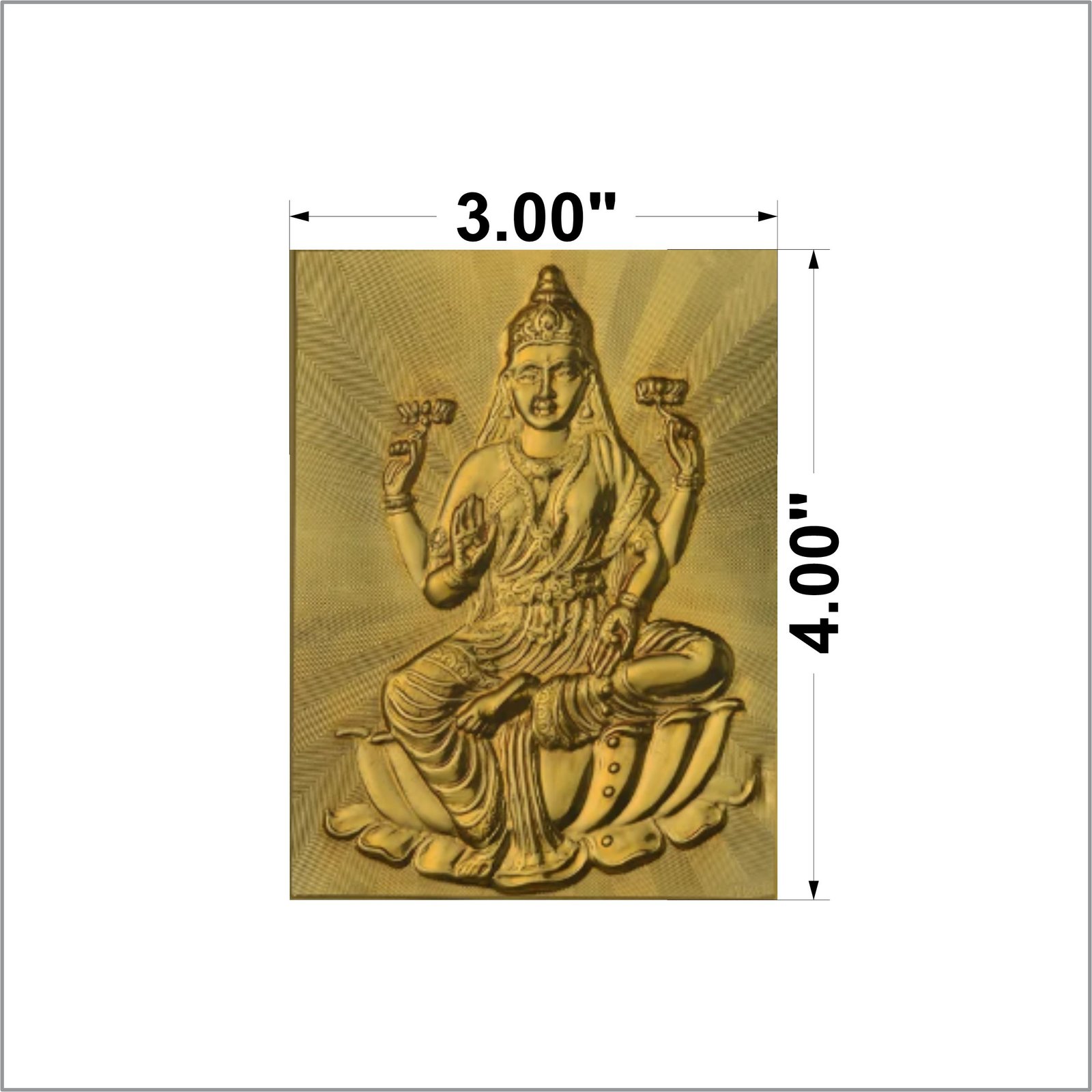 Laxmi Ji Gold Plated Metal Pooja Yantra for Diwali Poojan