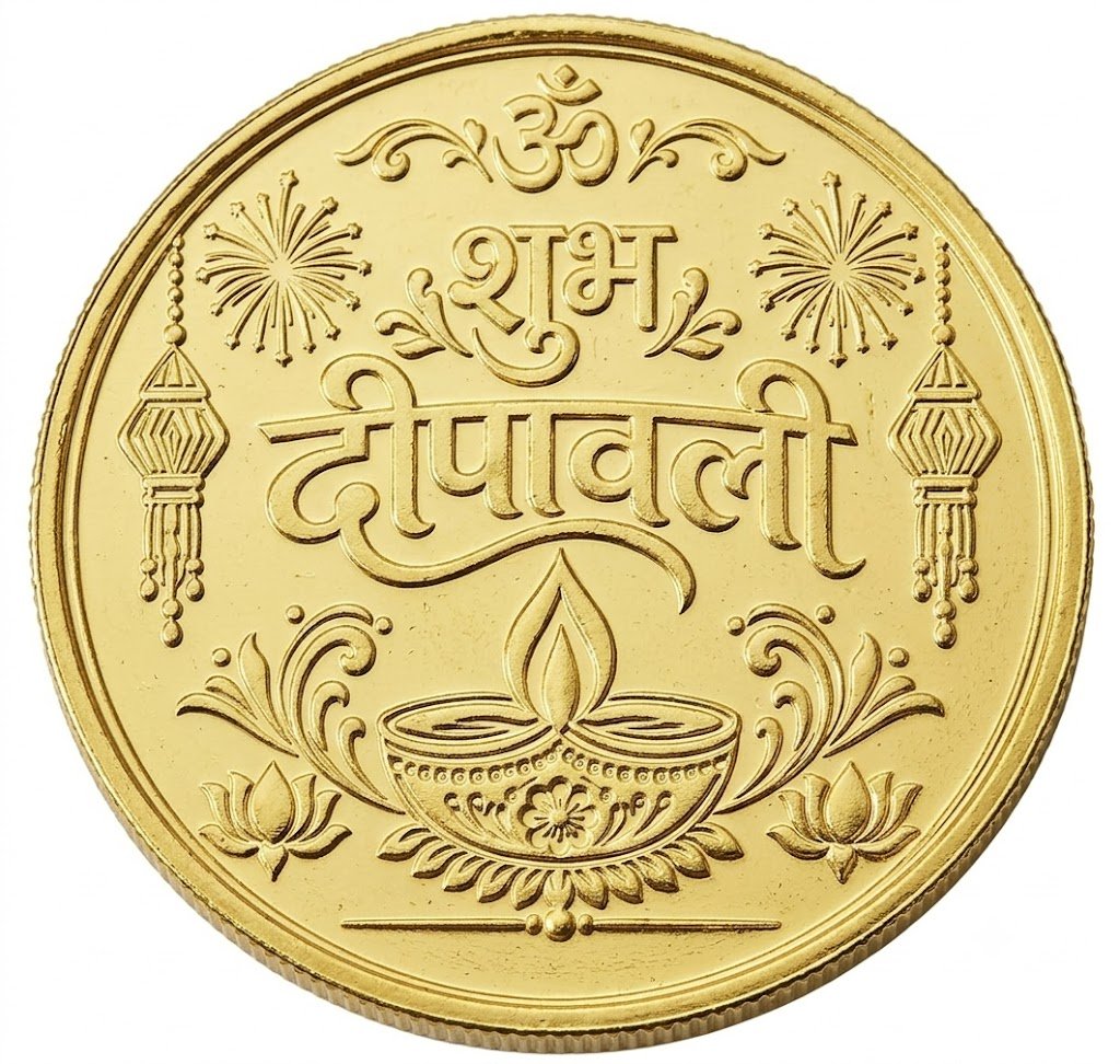 Laxmi Ganesh Gold Plated Diwali Coins – Lakshmi Ganesh Puja Gift | Pray Everyday (Pack of 2 Coins)